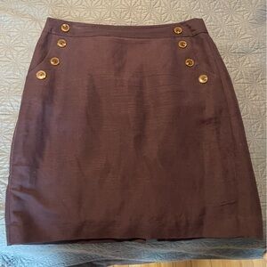 Loft navy skirt with button detail